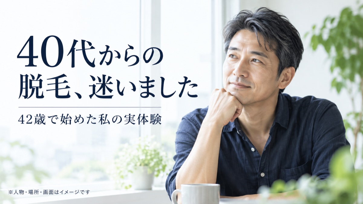 40代からの脱毛、迷いました 42歳で始めた私の実体験。人物・場所・画面はイメージです。