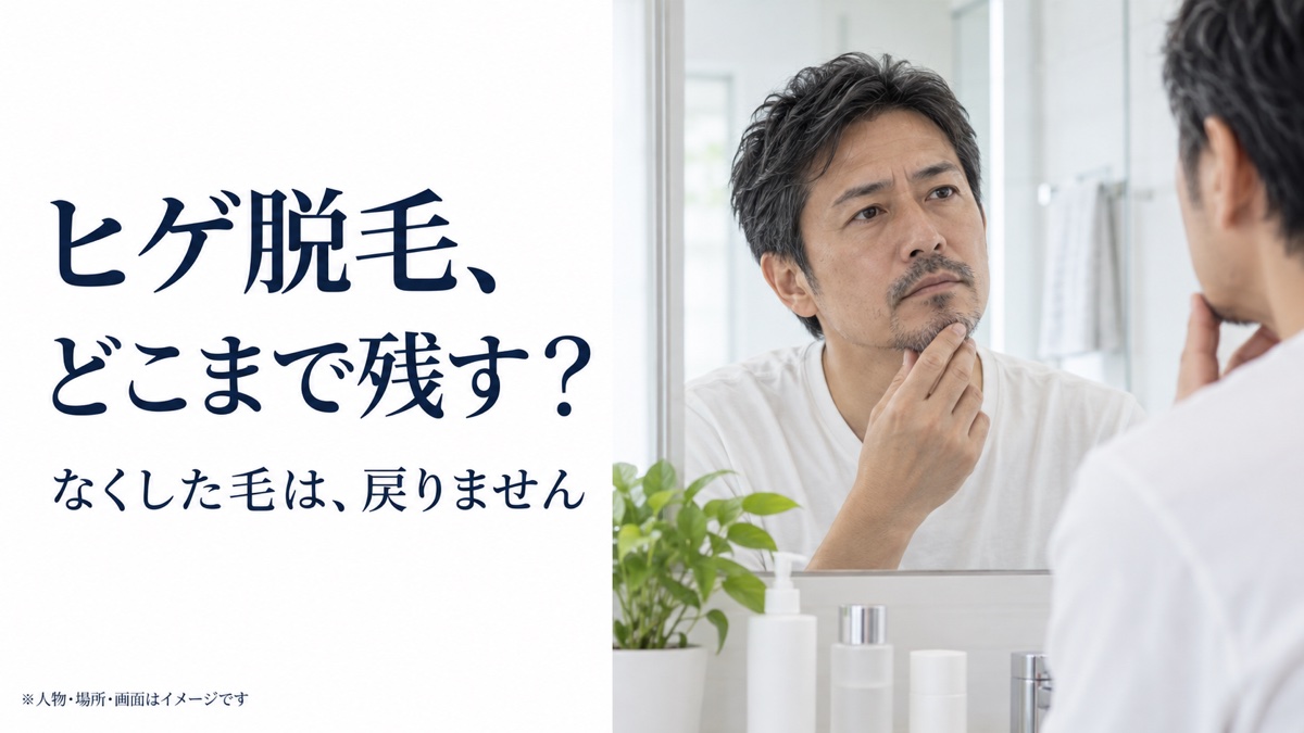 ヒゲ脱毛、どこまで残す？ なくした毛は戻りません。人物・場所・画面はイメージです。
