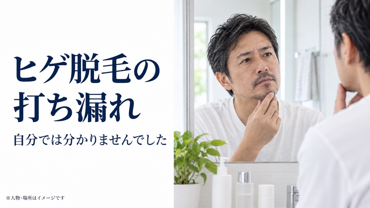 ヒゲ脱毛の打ち漏れ 自分では分かりませんでした。人物・場所はイメージです。